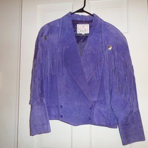 Purple suede jacket & skirt set
